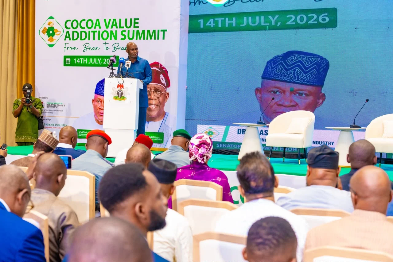 Dr. Olasupo Olusi, MD/CEO Bank of Industry (BOI) speaking at the Cocoa Value Addition Summit